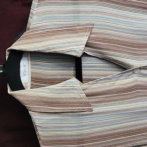 Your Face Button Down Striped Shirt B 36" L 24"